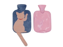 Bolsa De Água Quente De Borracha De 1 Litro Com Gato Adorável Capa De Lã Macia E Felpuda Ideal Para Terapia Quente/fria E Dores De Cólica AQUAFORGE
