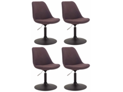 Conjunto de 4 cadeiras de jantar em tecido Maverick marrom/preto CLP
