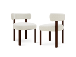 Smartue Conjunto 2 Cadeiras De Jantar Em Madeira Maciça, Design Simples E Acolhedor, Bege