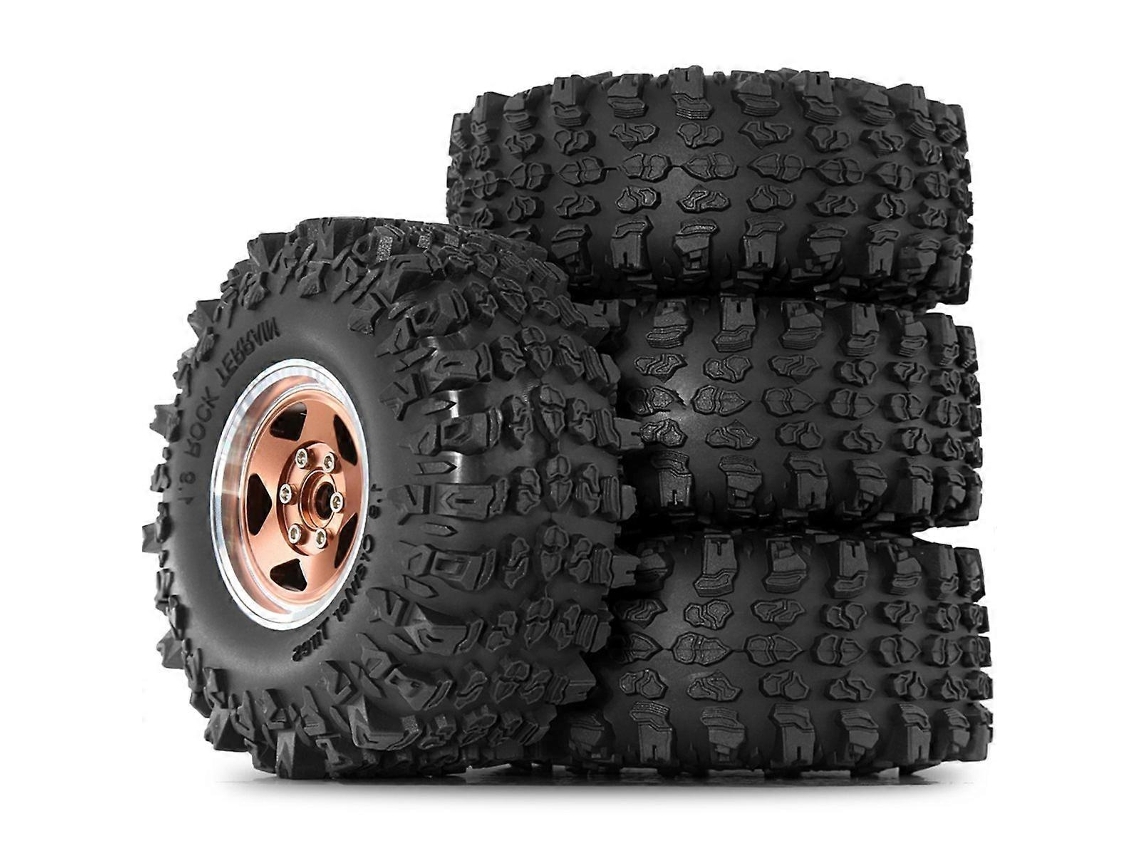 Rodas De Metal Com Pneus, Conjunto De 4 Peças, 1.9 Polegadas, Para Axial Gold
