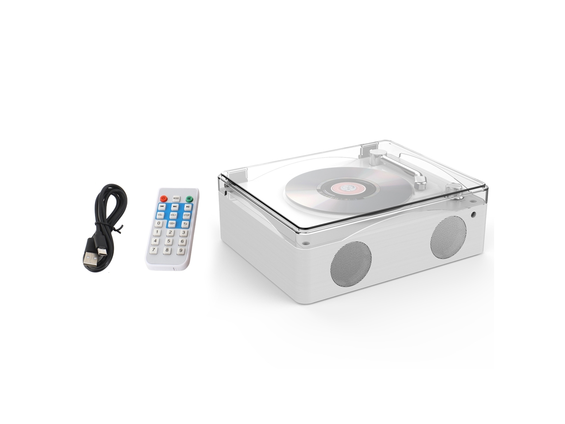 Reprodutor de Música Retrô de Grão de Madeira, com Funções Cd, Bluetooth, Pen Drive Usb e Controle Remoto. EOOCOO