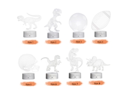 Lâmpada de Noite 3d Dinossauro Led Ilusão com Controle Tocado e Remoto Mudança de Cor