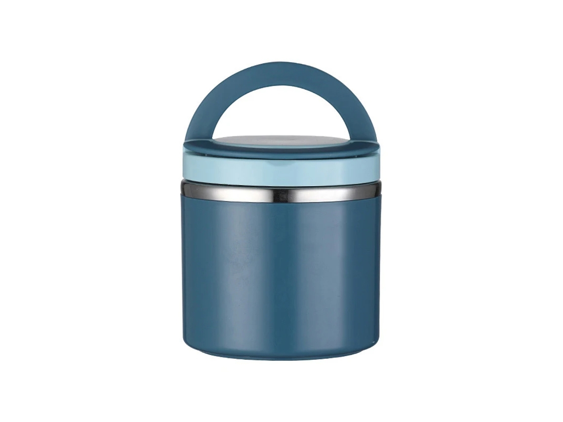Tigela Térmica para Arroz/sopa em Aço Inoxidável 304 , Ecológica e À Prova de Vazamentos. MDUG (azul, 630 Ml)