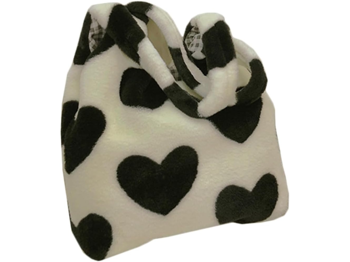 Bolsa Transversal Feminina Ciieeo, Adorável, De Pelúcia E Com Corrente, Toque Confortável, Grande Capacidade.