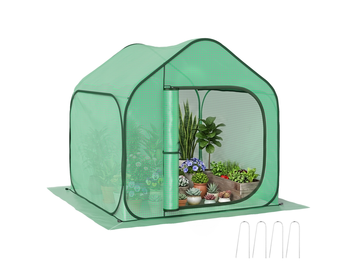 Mini estufa de jardim 3 prateleiras BTFORUS,com cobertura de alta densidade,porta enrolável,69x49x130cm