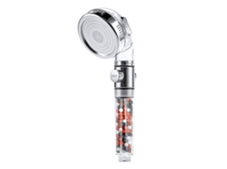 Chuveiro De Mão Anti Calcário Com Botão Liga/desliga, 3 Modos, Alta Pressão Com Pedra Mineral, Cabeçote Com Filtro Removível E Lavável