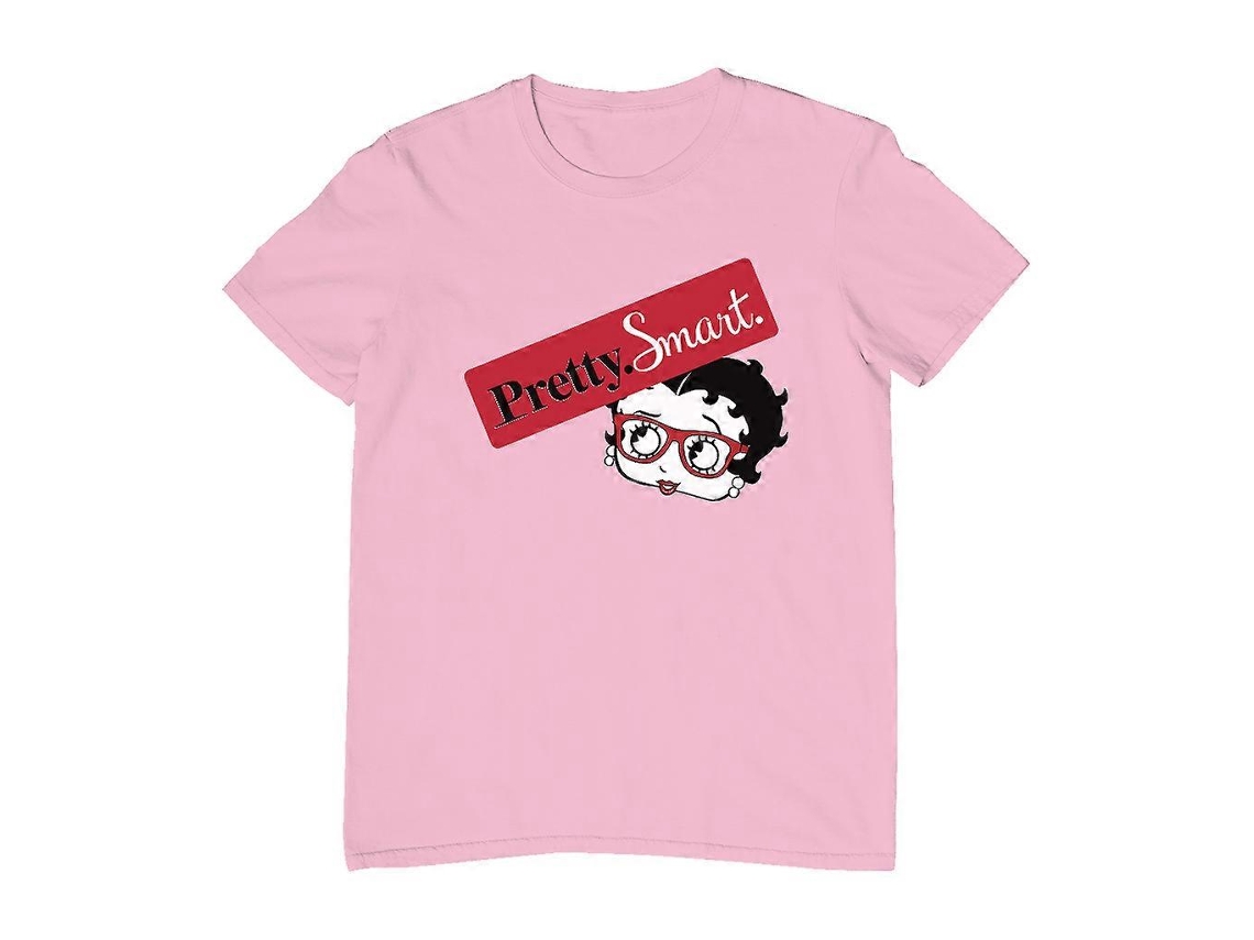 Oculos apresenta Betty Boop. Bonita. Inteligente. Camiseta masculina.
