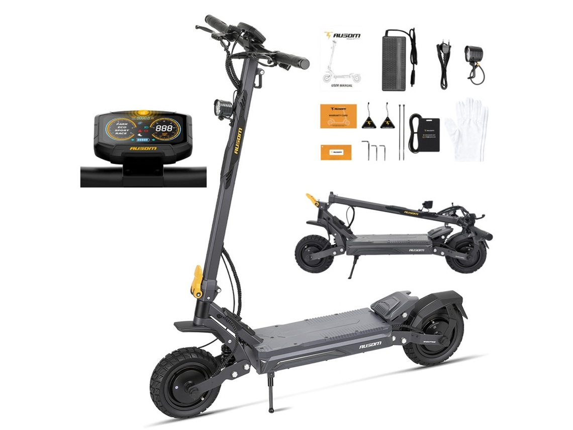 Gosoul 2 Trotinete Elétrica 50km/h com Motor Duplo 2200w Autonomia Até 70km Suspensão Dupla Shocfree® Pneus Tubeless 10" Nfc e Travões E abs AUSOM