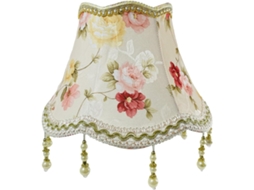 Tecido Em Estilo Europeu, Estampa Floral De Peônias, Estrutura Metálica, Cúpula Recortada, Para Luminária.