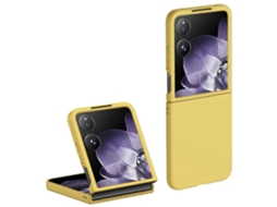 Compre Capa Protetora Para Xiaomi Mix Flip 5g, Ultrafina E Rígida, Amarela, Com Toque De Pele