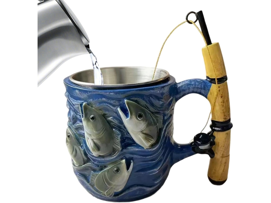 Caneca De Café Com Tema De Pesca