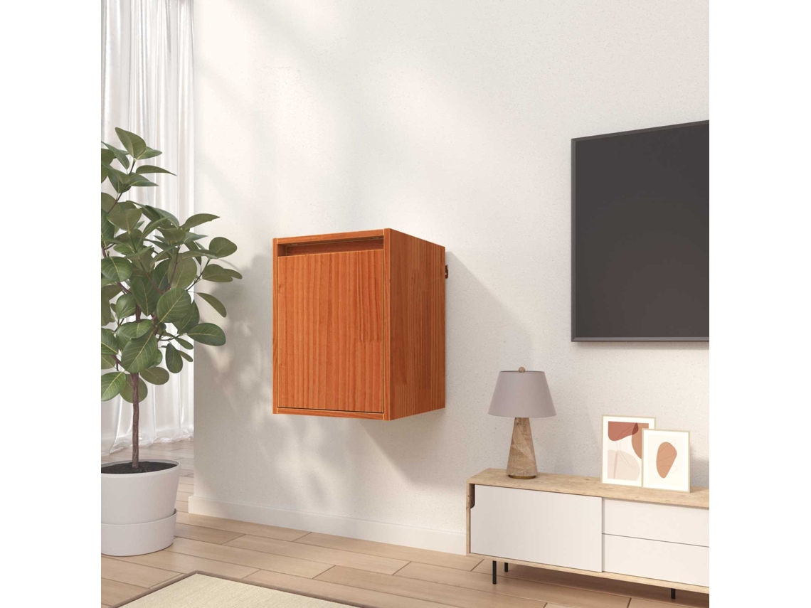Vidaxl Armário De Parede Montado Na Parede Marrom Cera 30 X 30 X 40 Cm