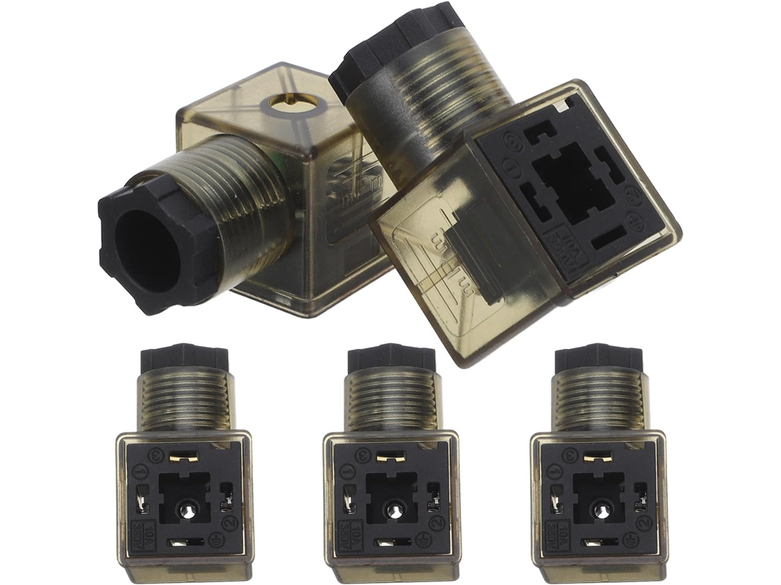 Conjunto De 5 Conectores Para Válvula Solenoide Hidráulica Com Luz Indicadora, Plástico Resistente