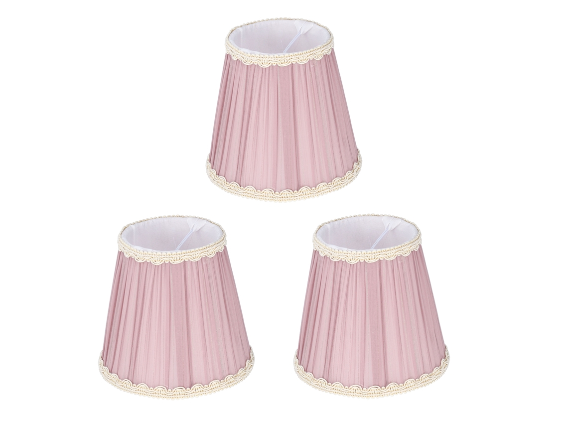 Conjunto de 3 Abajur de Tecido Clip on E14 para Lustre de Vela Lampada Parede Mesa Decoracao Interior Roxo Claro S/MARCA