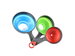 Conjunto de 3 Pequenos Funis Colapsáveis de Silicone Boca Larga para Cozinha