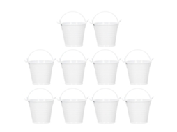 10pcs Vasos Mini Planta Succulenta Metal Decor Branco 4x5.5x6cm
