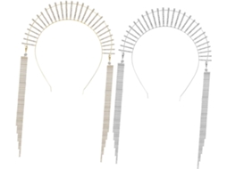 Conjunto De 2 Peças De Tiara Deusa Com Pompons De Strass, Acessórios Para Cabelo, Ideal Para Casamentos E Festas.