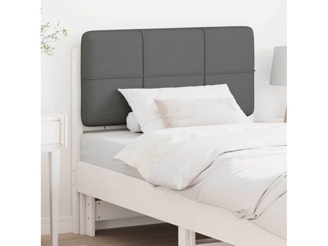 Vidaxl Cabeceira Estofada Com Cabeceira Branco E Cinza Claro 75 Cm