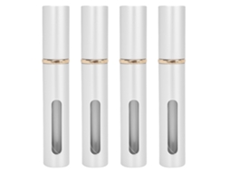 4 Peças De Garrafas Spray De Perfume Recheáveis Prateadas De 10ml