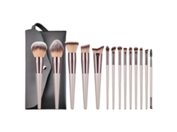 Conjunto De 14 Pincéis De Maquiagem Para Viagem Com Bolsa De Armazenamento, Pincel Para Sombra E Pincel Para Pó. Everley891