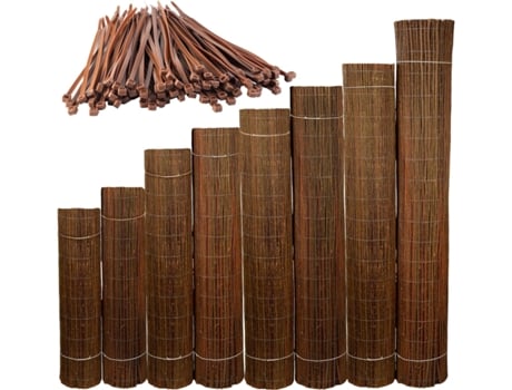 Ogrodzenia Wiklinowe Cerca de vime natural 180 x 500 cm - Tapete de vime - Sebe de jardim oculta - Cerca de jardim oculta para exterior