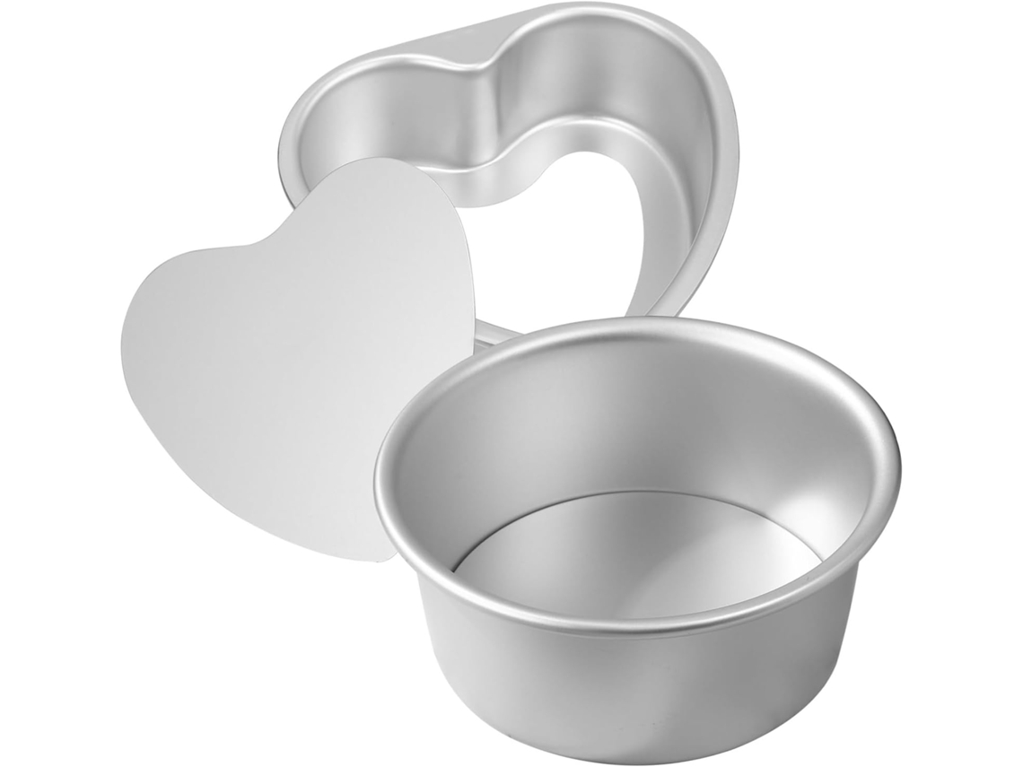 Para Bolo De 15cm Em Alumínio Anodizado Com Base Removível, Formatos Coração E Redondo, Para Gokoco