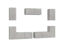 Tv Cabinet Set, Tv Cabinet Sets Vidaxl Cinzeto Madeira Processada (n/a)