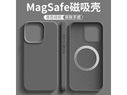 Capa Para Iphone 17 Air Cinza Escuro Em Silicone Líquido Magnético Resistente A Impactos