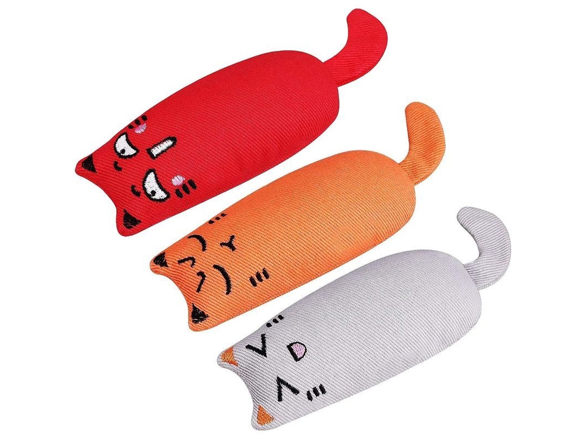 2026 brinquedos para Gato com Catnip 3 Pack Interativos para Limpeza Dental Pelúcias Moliendo Dentes (16,5 Cm)