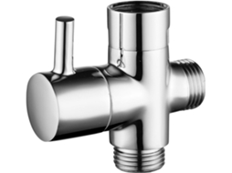 Válvula De 3 Vias Em Latão Maciço G1/2" Para Chuveiro De Mão, Conector Universal, Cromada