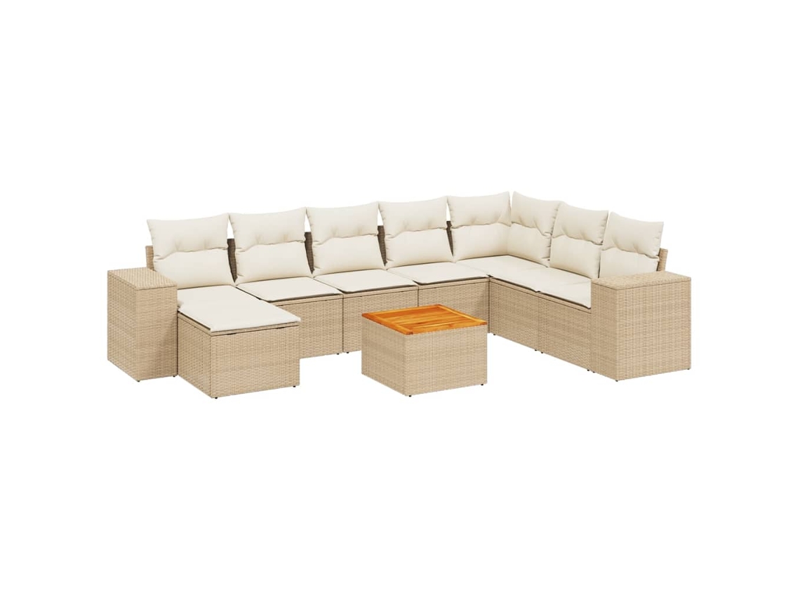 Garden Sofa Set, Garden Sofa Sets Vidaxl Bege Rattan / Vime (n/a)