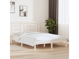 Vidaxl Cama Sem Colchão 160x200 Cm Madeira De Pinho Maciça Branco