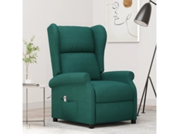 Vidaxl Poltrona Reclinável Elétrica Tecido Verde-escuro