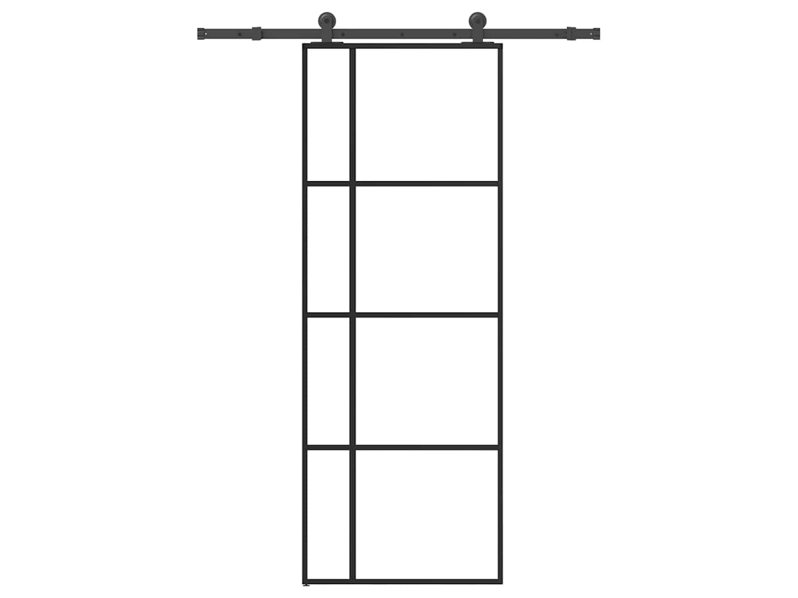 Vidaxl Porta Deslizante C/ Conj. Ferragens 76x205cm Vidro Esg/alumínio
