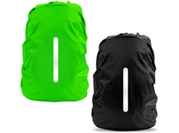 Capa Impermeável Para Mochila, Lurelia, 2 Peças, 18l, Preto, Nylon, Faixa Refletiva, Fivela Ajustável, Caminhada Viagem