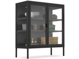 Tectake Vitrine De Metal Moderna, Preto