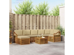Vidaxl Conjunto De Sofás Para Exterior 8 Unid. Natural E Bege