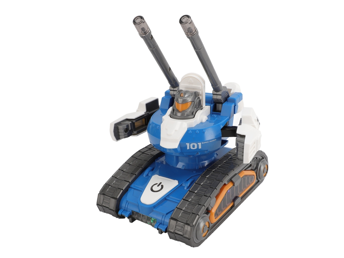 Ats brinquedo de Tanque Transformador Elétrico com Luz e Rotação, Robô de Tanque Automático com Stunts para Crianças Azul