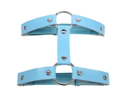 2pcs Cintos de Meia Góticas de Duas Fileiras Elásticos Leg Ring Harness Punk Tamanho Único Azul