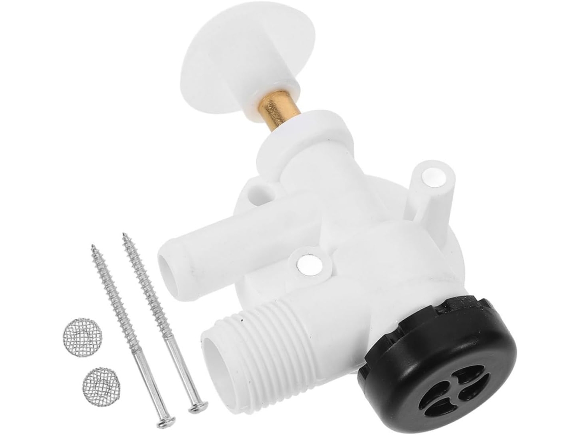 Kit de válvula de água para copo higiênico de camping, 1 conjunto, para copos higiênicos com descarga por pedal.