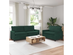 Vidaxl Conjunto De Sofás 2 Unid. Verde-escuro Veludo