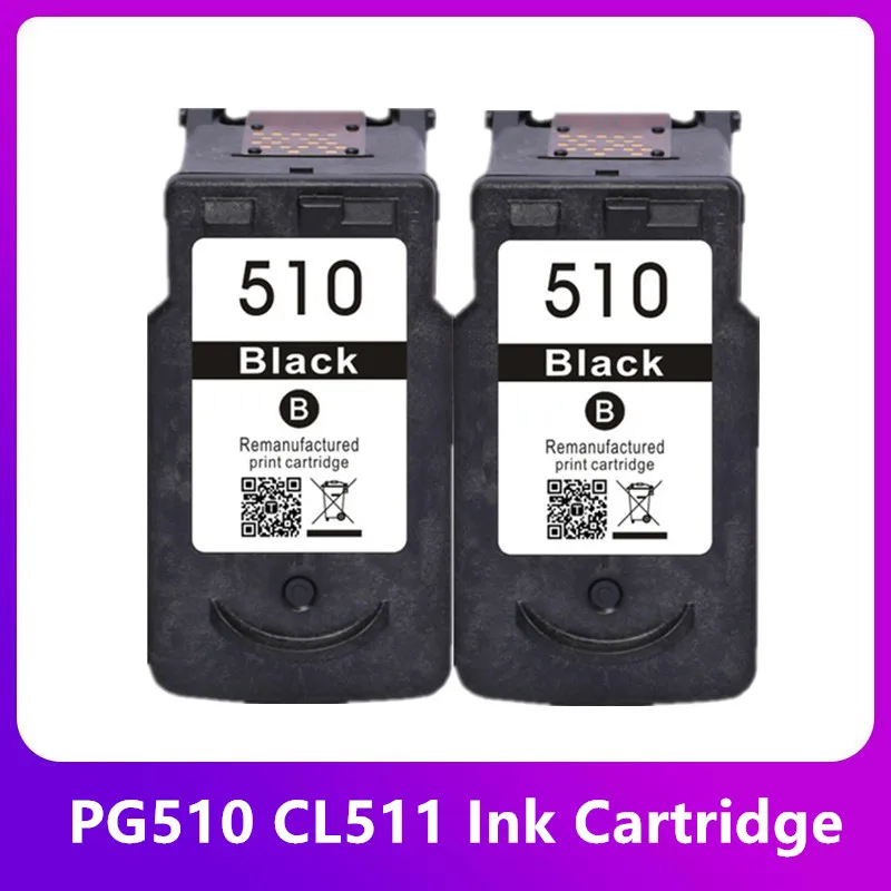 Embalagem de 2 Tinteiros Bk para Canon Pg510 Cl511 Pg 510xl Cl 511xl Pg 510 para Impressoras Pixma Ip2700 Mp230 Mp240 Mp250 Mp260 Mp270 Mp280 MDUG