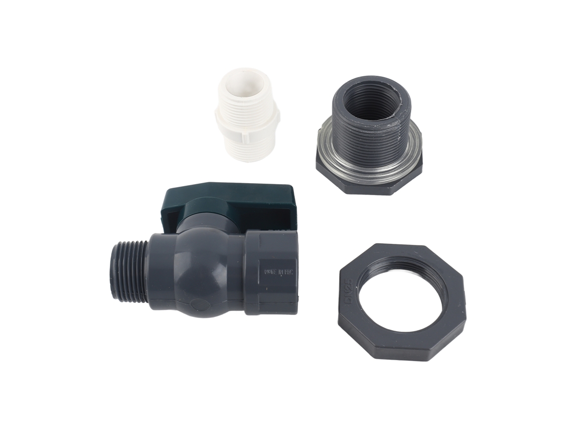 Kit de torneira para barril de água da chuva em PVC, fácil instalação, torneira para jardim externo, barril de água de 1 polegada DN25
