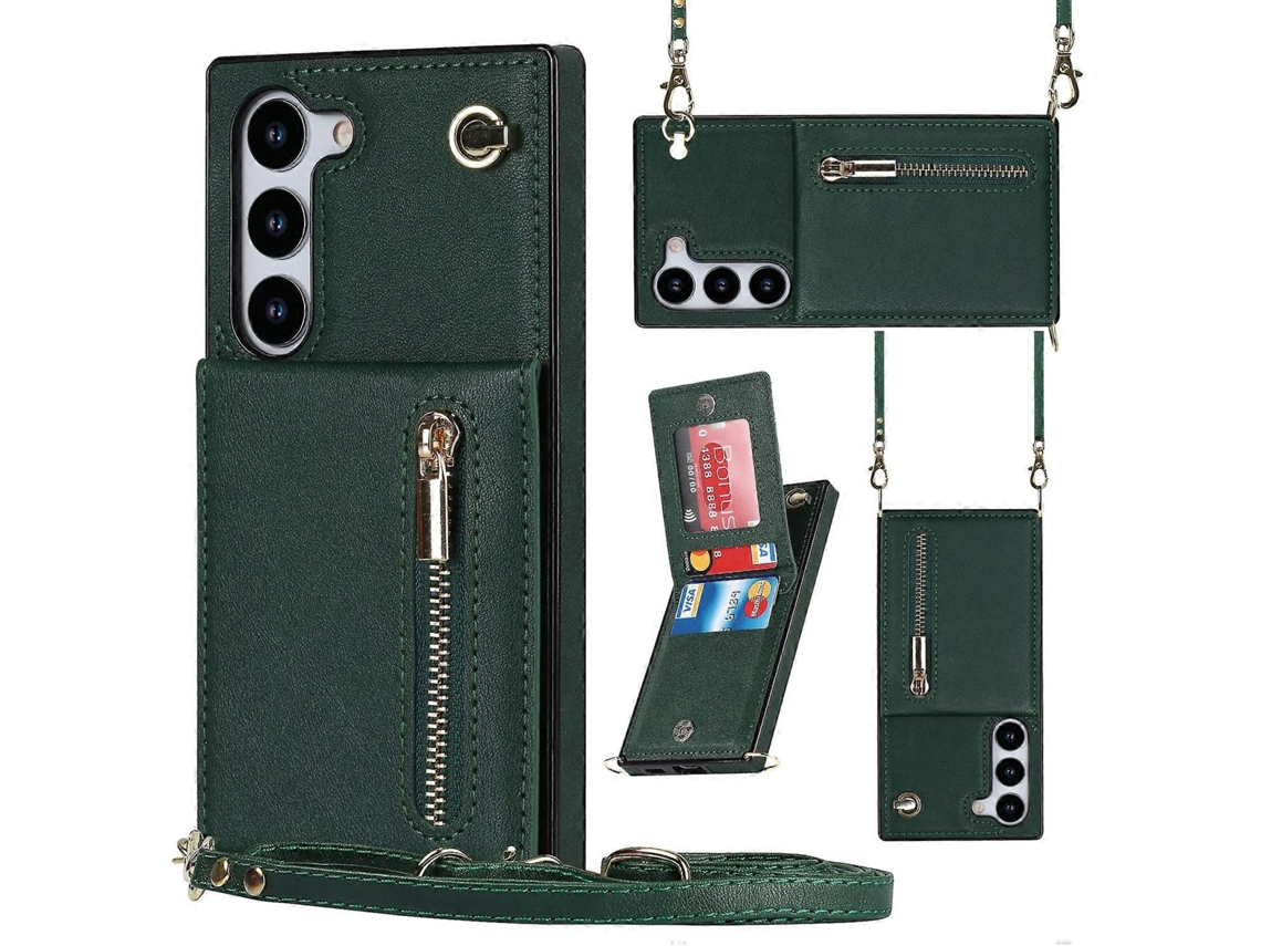 Capa Traseira Quadrada Com Zíper E Formato Transversal Em Tpu+pu Para Samsung Galaxy S23+ 5g