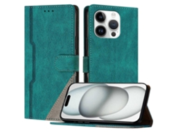 Capa De Couro Com Estampa Triangular E Suporte Tipo Carteira Para Iphone 15 Pro, À Prova De Choque