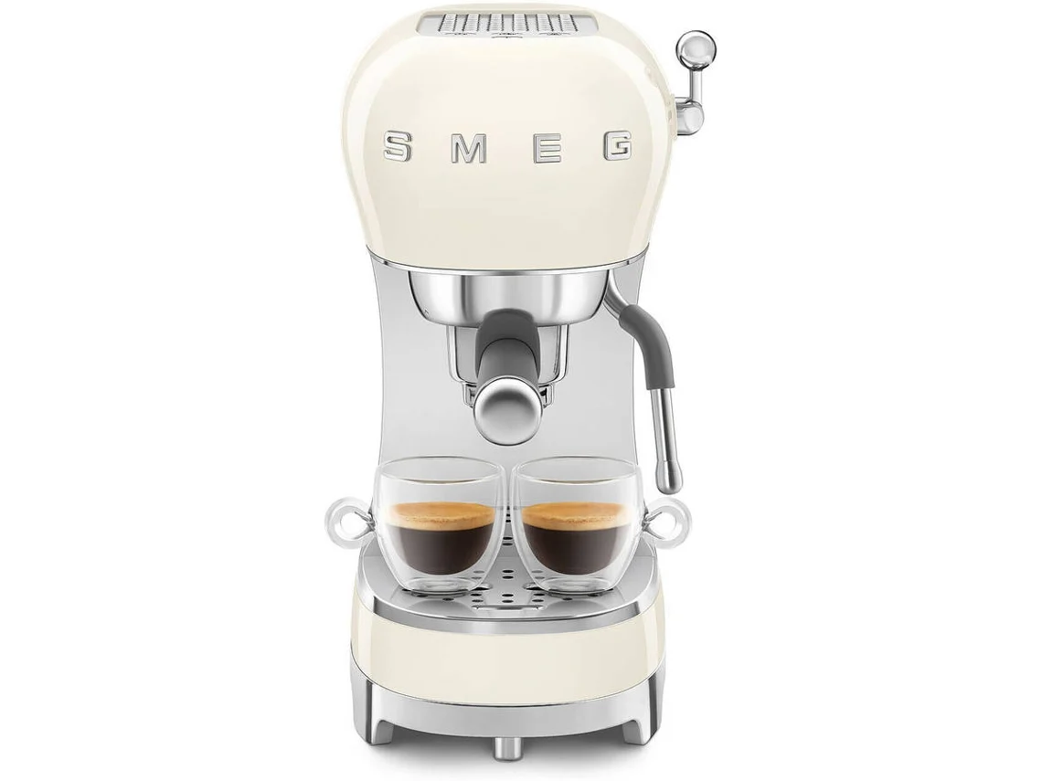 Máquina de Café Manual SMEG ECF02CREU (15 BAR - Creme - Café moído e pastilhas)