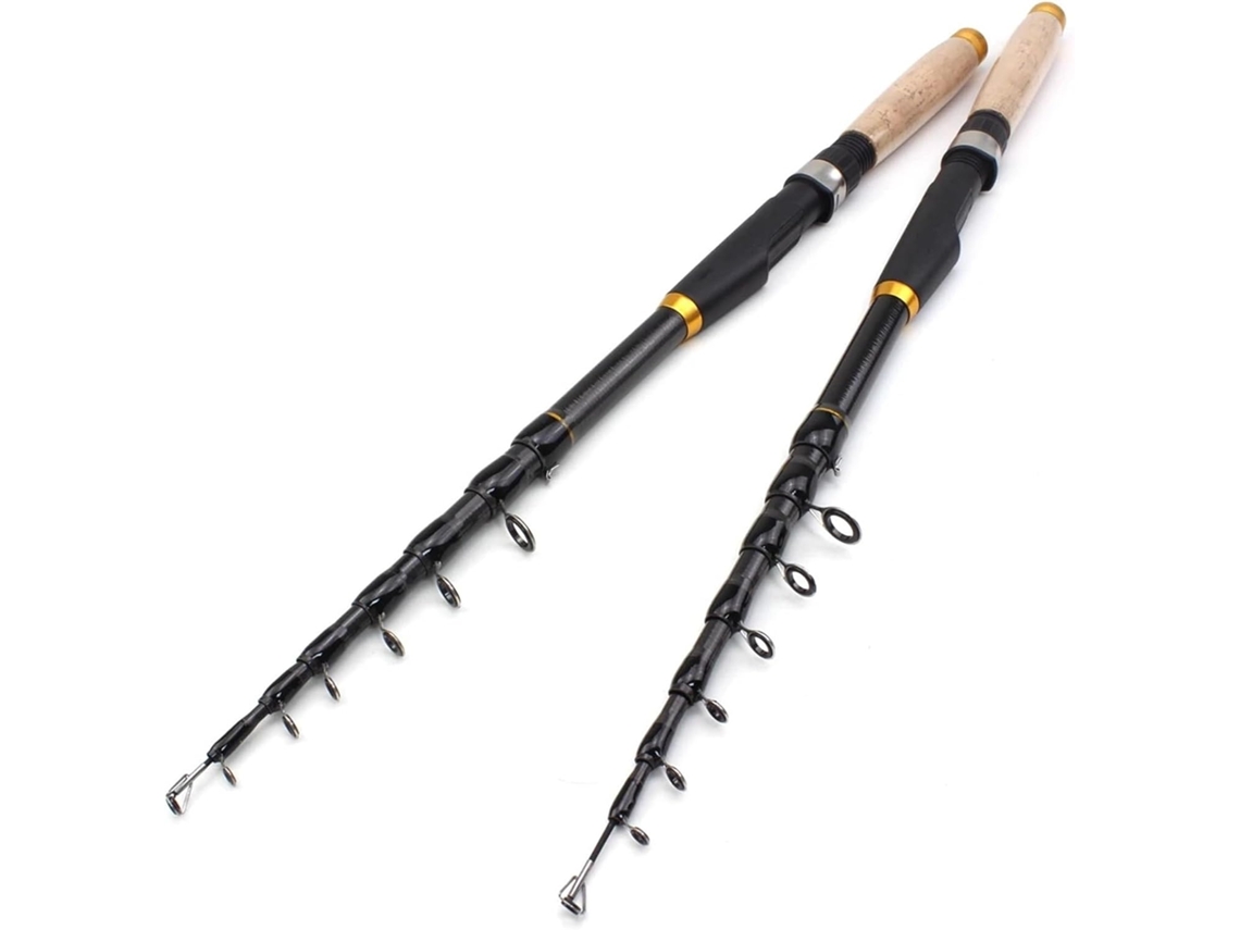 1,8 M 2,1 0,4 0,7 3,0 0,6 Vara Pesca Fibra Carbono Portátil Água Doce