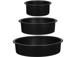 De 3 Formas Redondas Antiaderentes De 15 Cm Para Bolos, Sobremesas, Chiffon E Mousse, Pretas Gokoco