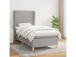 Vidaxl Cama Com Molas/colchão 80x200 Cm Tecido Cinza-claro