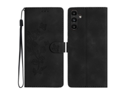 Capa Flor Impressa Fe Para Samsung Galaxy S23 Facpoet Pele Magnética